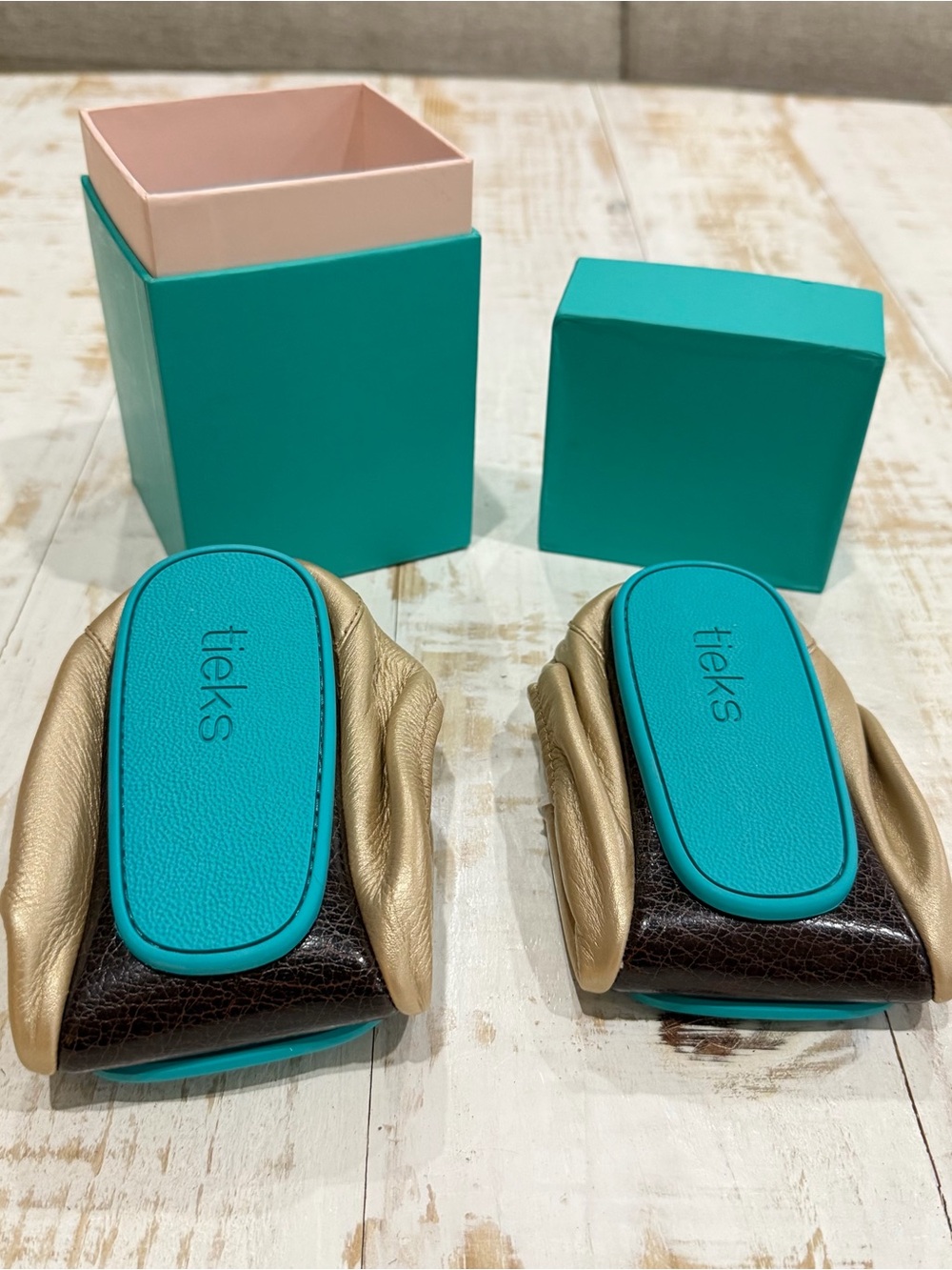 Tieks by Gavrieli Champagne Metallic Gold Ballet Flats Women’s 11